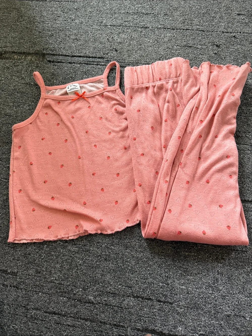 art class Pink Strawberry-Print Pajama Tank & Pants Set